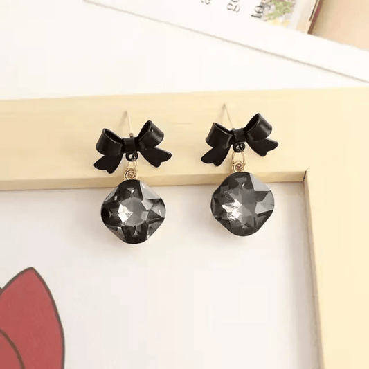 Korean Bow Drop Studs