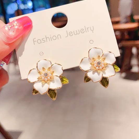 Korean Flower Stud Earrings