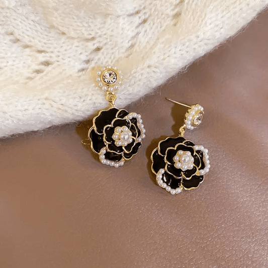 Korean Floral Drops Earrings