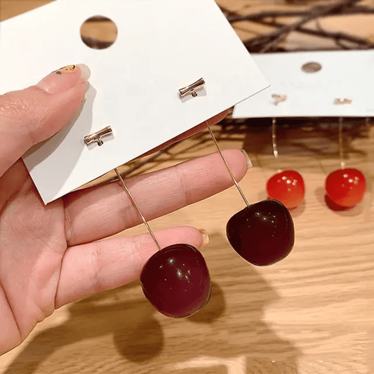 Red Cherry Drops Earrings