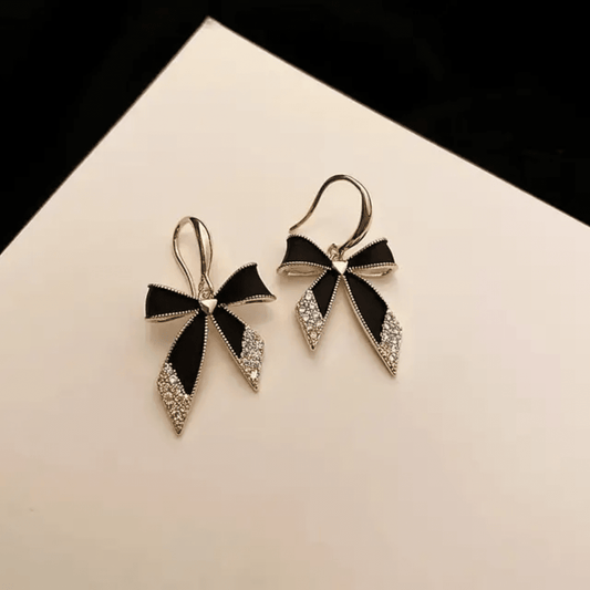 Korean Bow Shaped Drop Earrings