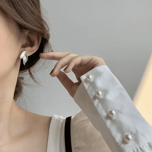 Korean Leaf Stud Earrings