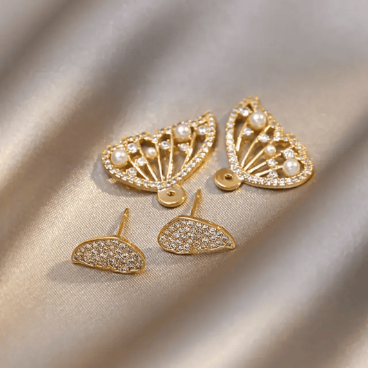Korean Butterfly Diamond Stud Earrings
