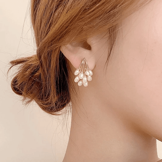 Korean Pearl Bunch Earrings