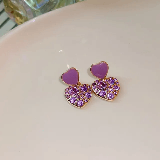 Korean Heart Shaped Drop Studs