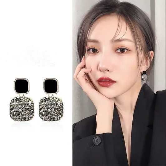 Korean Black Drop Studs