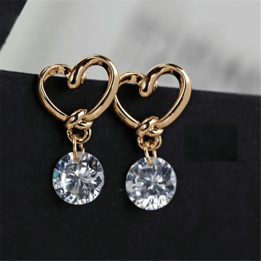 Korean Heart Shaped Drop Studs