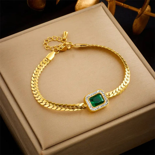 Anti-Tarnish Emerald Bracelet