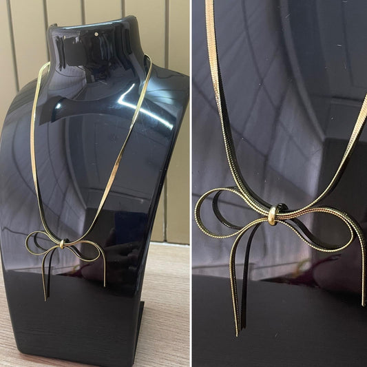 Anti-Tarnish - Chain Bow Pendant