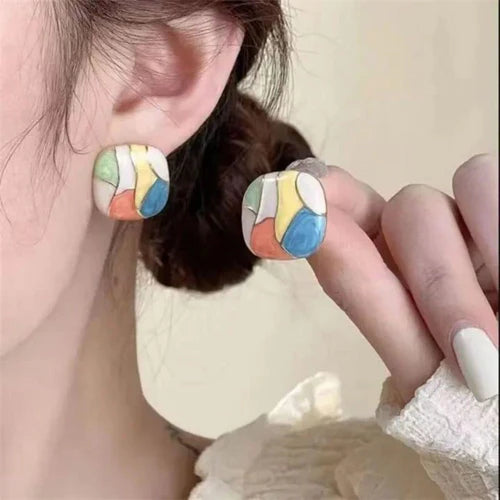 Enamel candy Stud Earrings