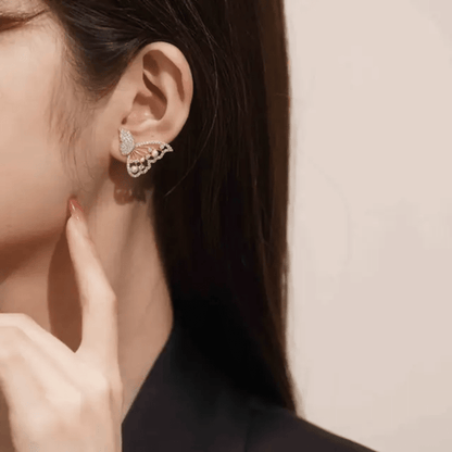 Korean Butterfly Diamond Stud Earrings