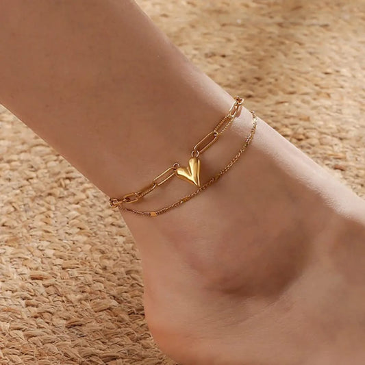 Heart Charm Anti-Tarnish Bracelet